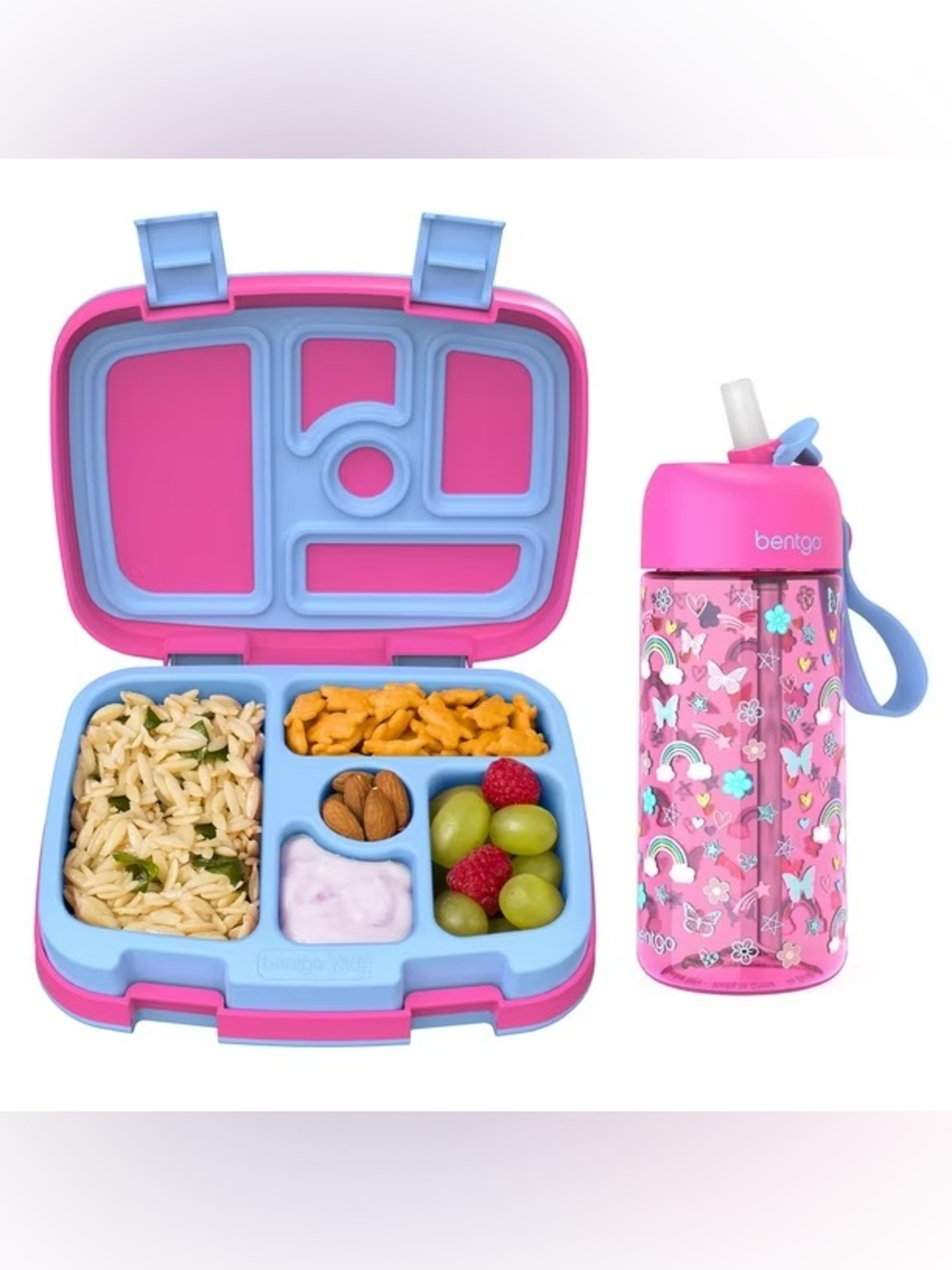 Bentgo Kids Prints Lunch Box & Water Bottle Set, Choose Color